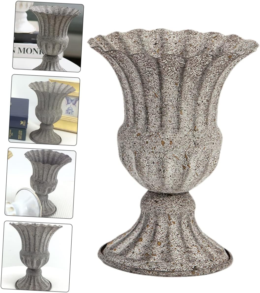Elegant Dried Flower Vase Wrought Iron Planter for Home and Garden