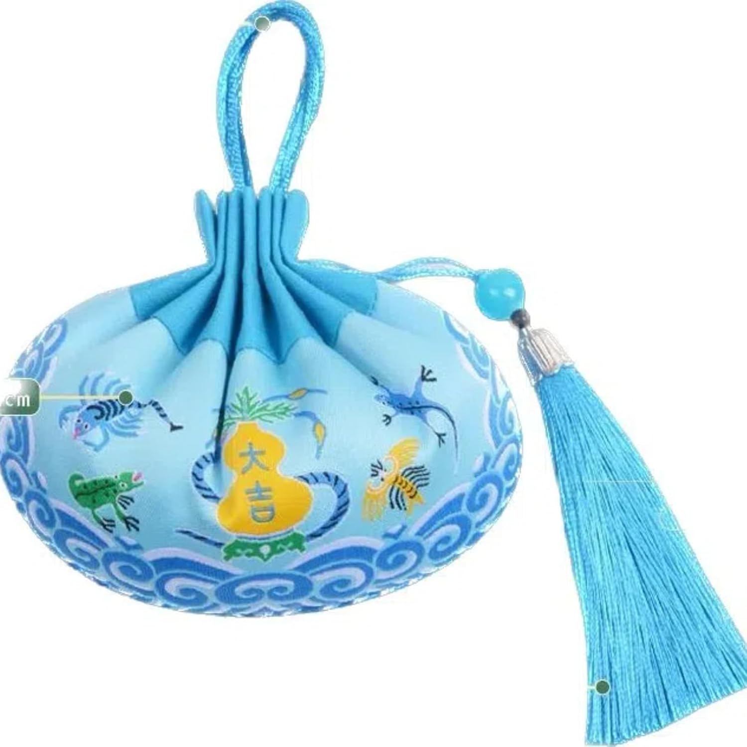 Wormwood Sachet Bag with Tassel Court Style Hanfu Embroidery