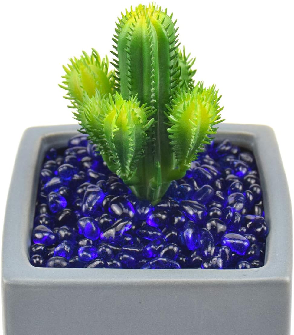 WAYBER Deep Blue Sea Glass Pebbles 1Lb Vase Filler