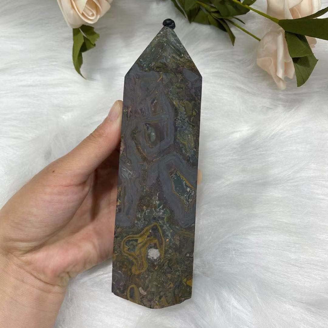 PEKMAR Crystal Quartz Obelisk for Home Decoration