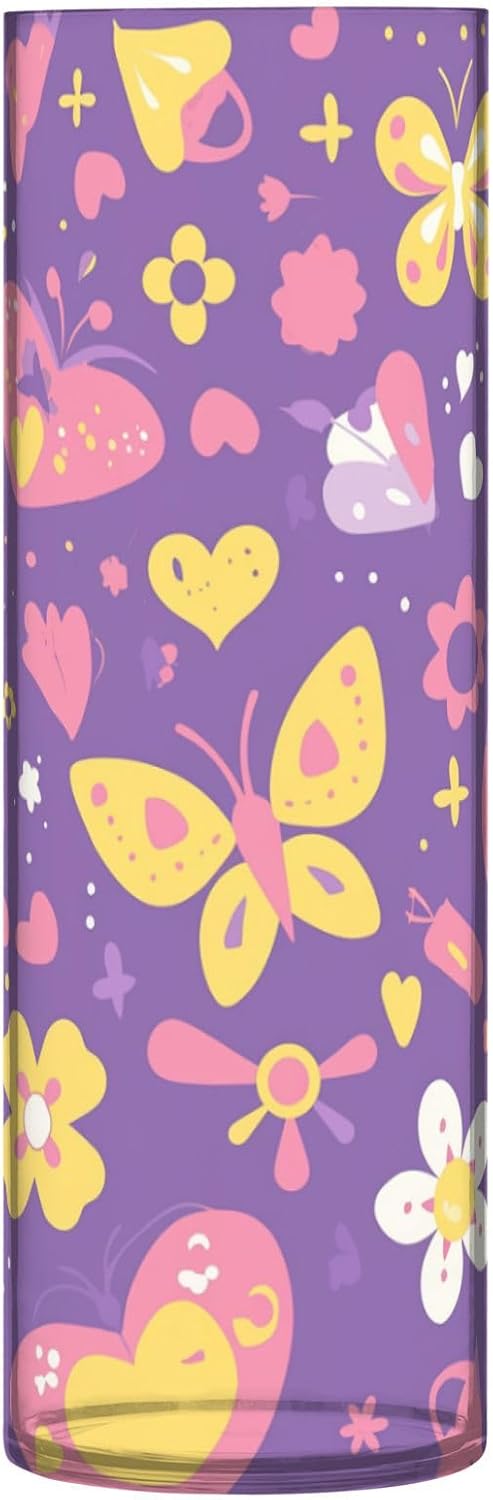 Butterfly Purple Golden Cartoon Plastic Vase 118 x 39 Inch Modern Decor