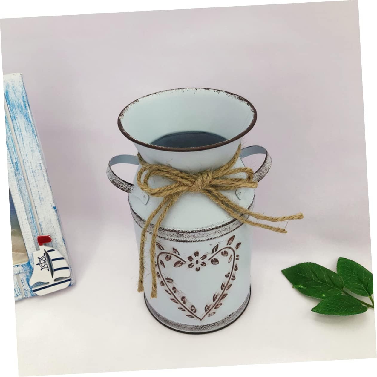 Cabilock Vintage Metal Flower Bucket for Floral Arrangement Rustic Decorative Vase