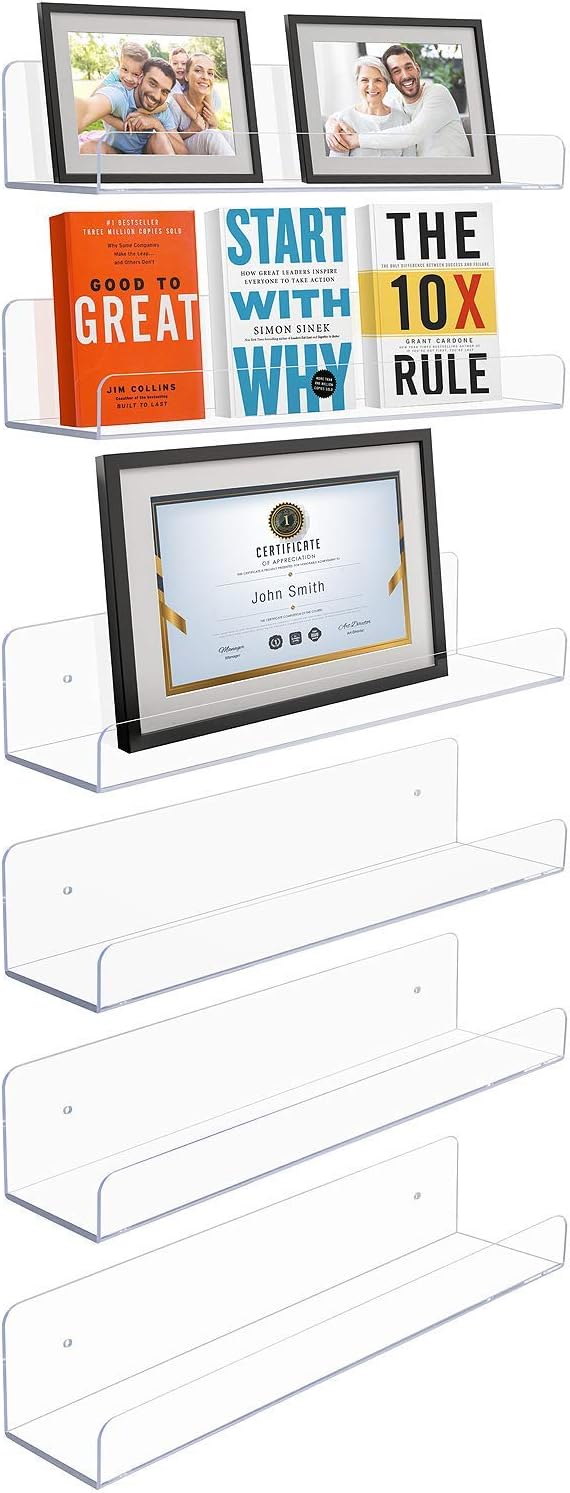 Sorbus Acrylic Floating Shelf Organizer for Home and Decor