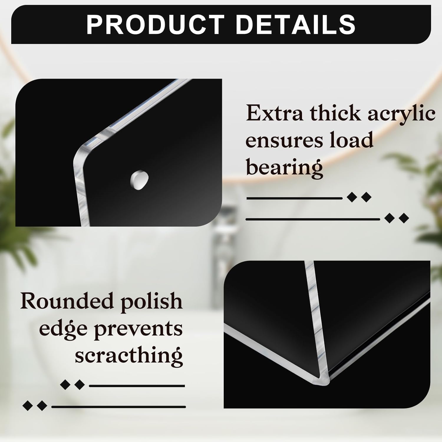 Wenqik Acrylic Floating Shelves 6x6 Inch 6 Packs Wall Display Organizer