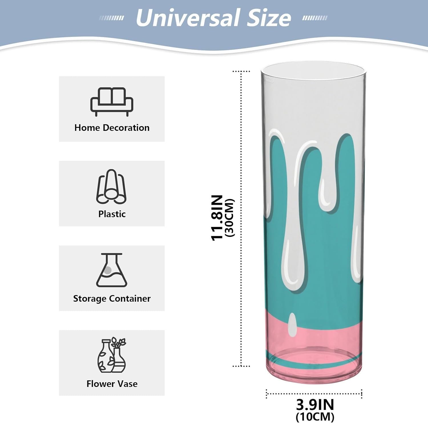 Aesthetic Colorful Plastic Hurricane Candle Holder 118 x 39 Inch Decorative Vase for Wedding Table Decor