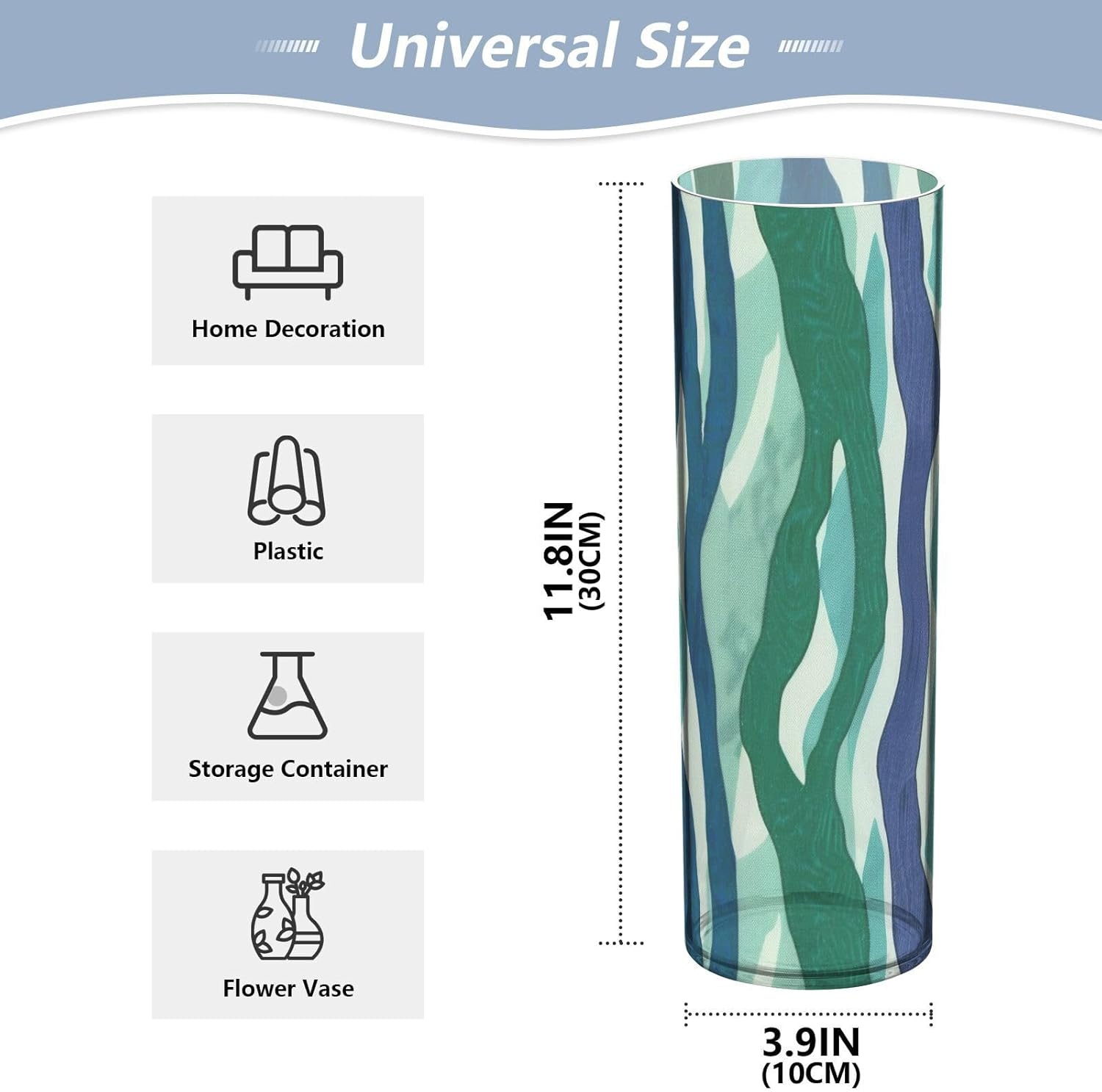 Diblue Green Wave Plastic Hurricane Candle Holder 118 x 39 Inch Wedding Vase
