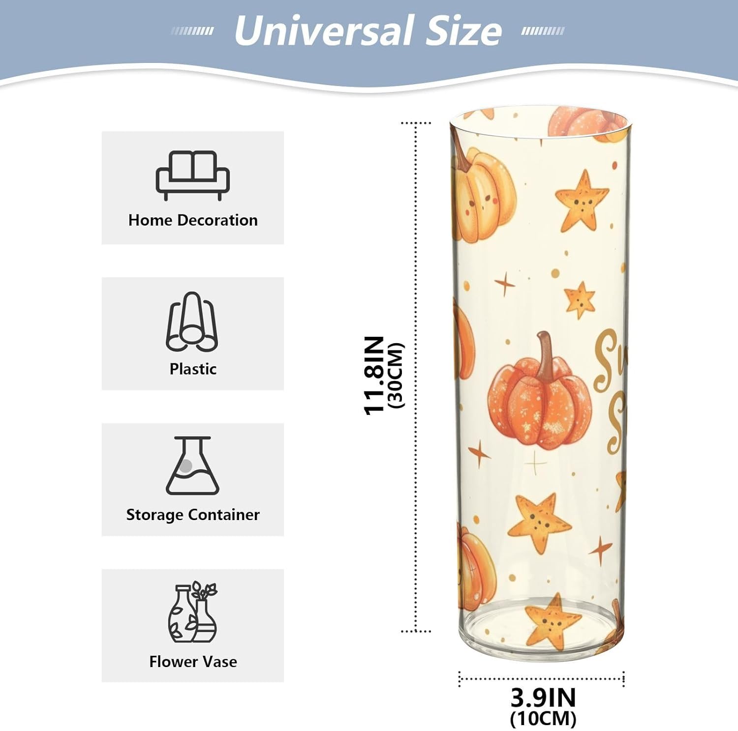 Sweet Pumpkin Plastic Hurricane Candle Holder 118 x 39 Inch