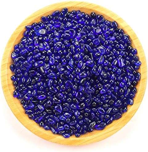 WAYBER Deep Blue Sea Glass Pebbles 1Lb Vase Filler