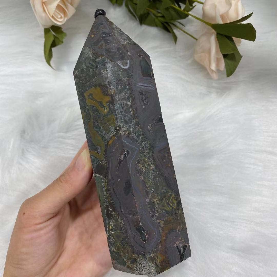 PEKMAR Crystal Quartz Obelisk for Home Decoration
