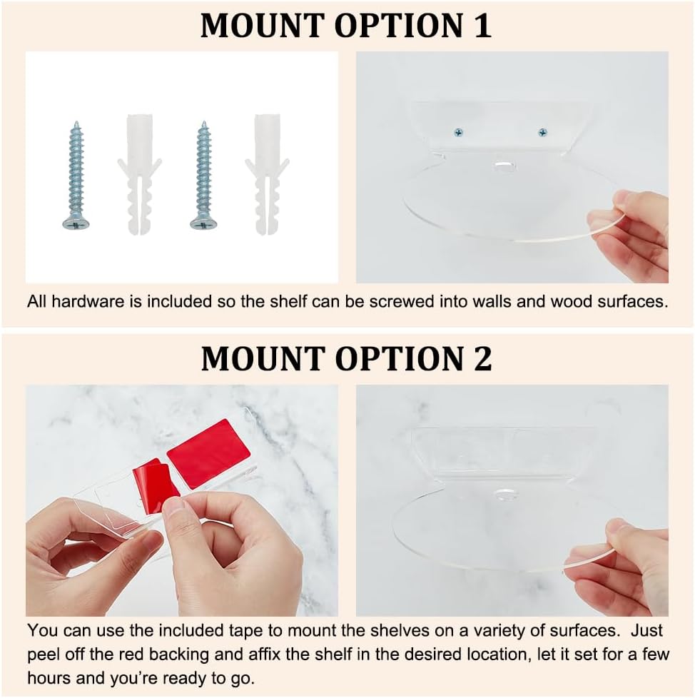 AHANDMAKER 4Pcs Acrylic Floating Shelves