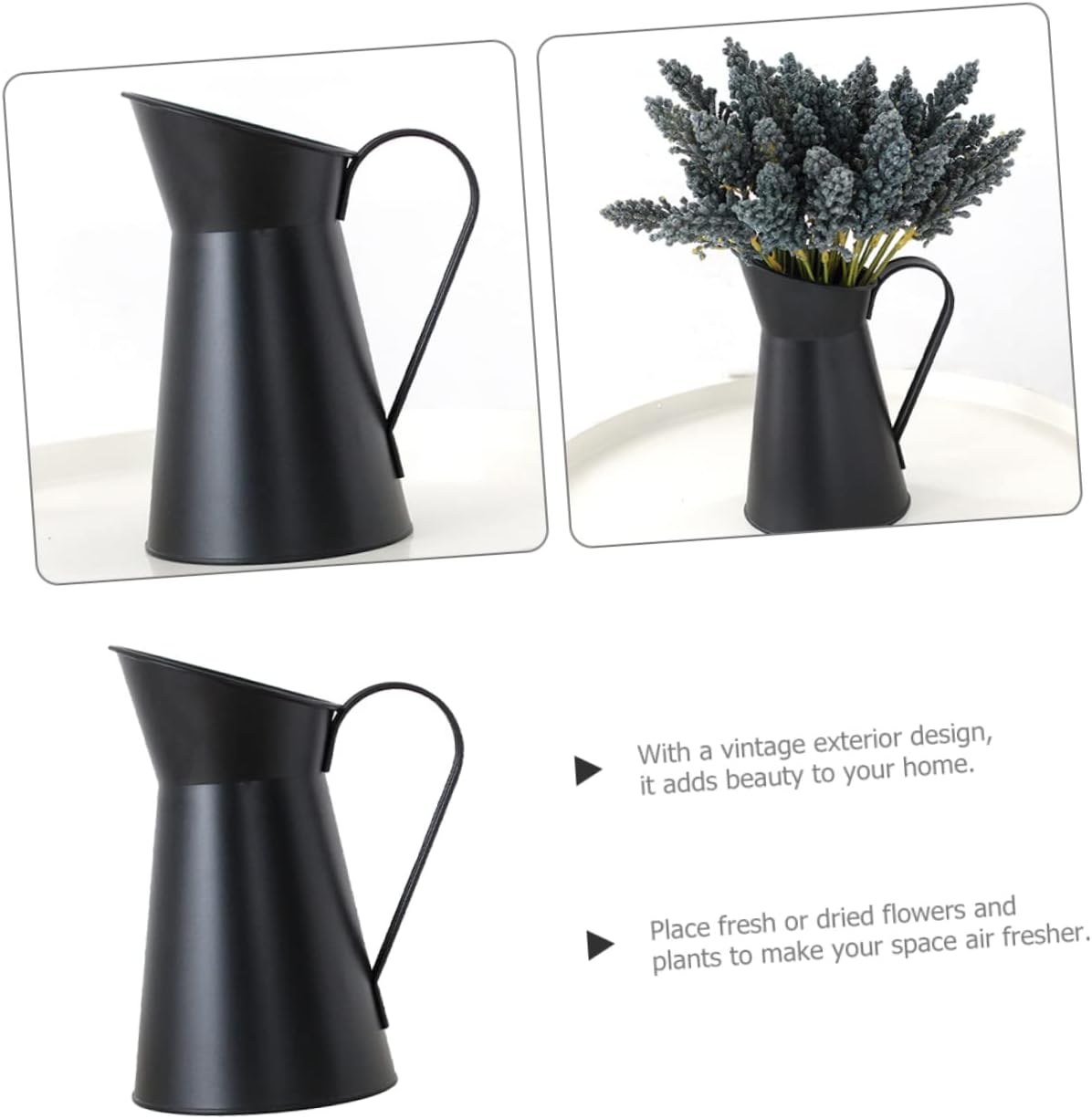 POPETPOP Vintage Flower Bucket Metal Vase for Home