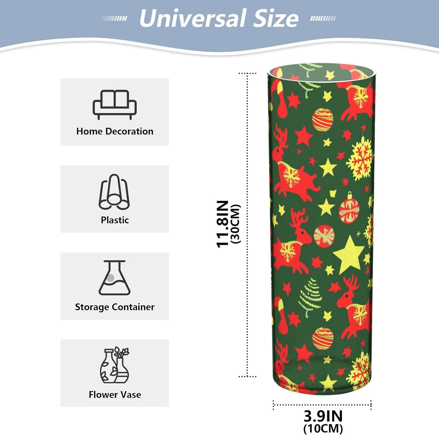 Christmas Decor Ball Deer Plastic Candle Holder 118 x 39 Inch Modern Vase for Wedding Table