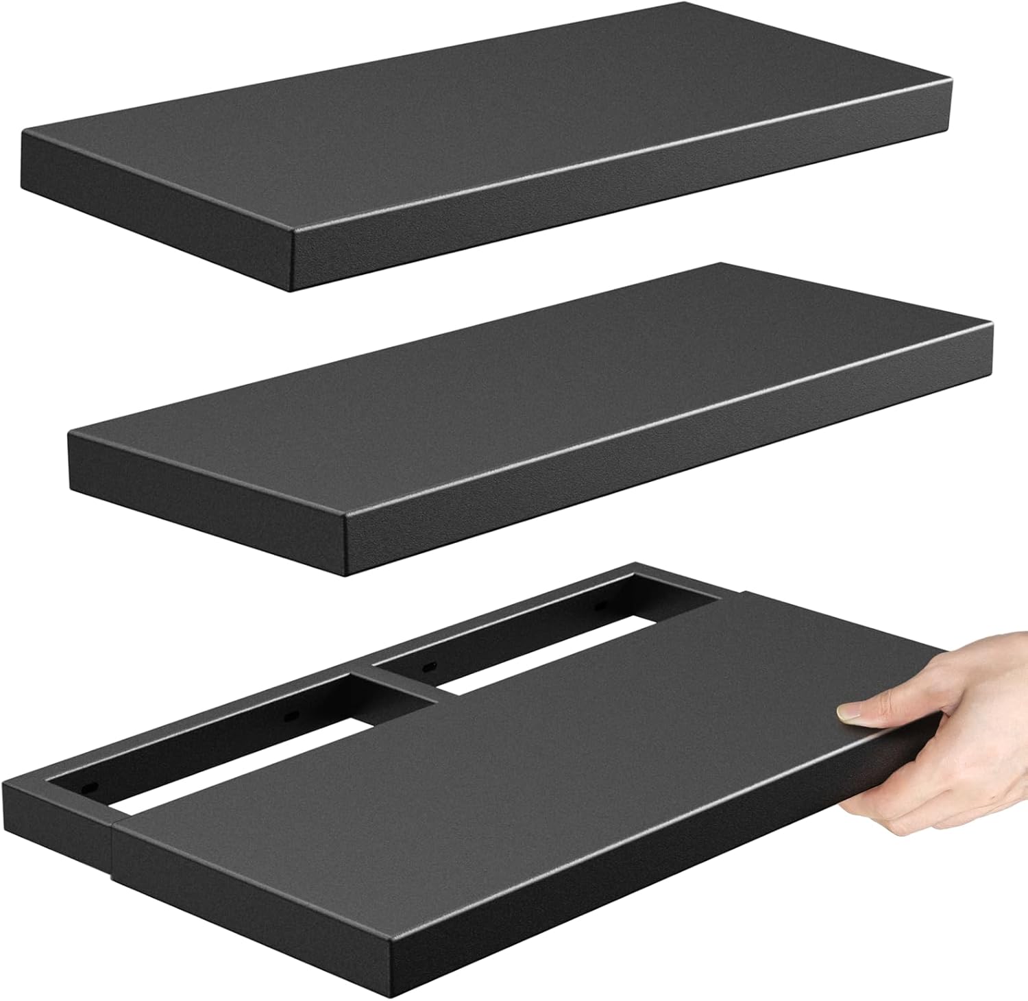 All-Metal Floating Shelves 2 Pack Heavy Duty