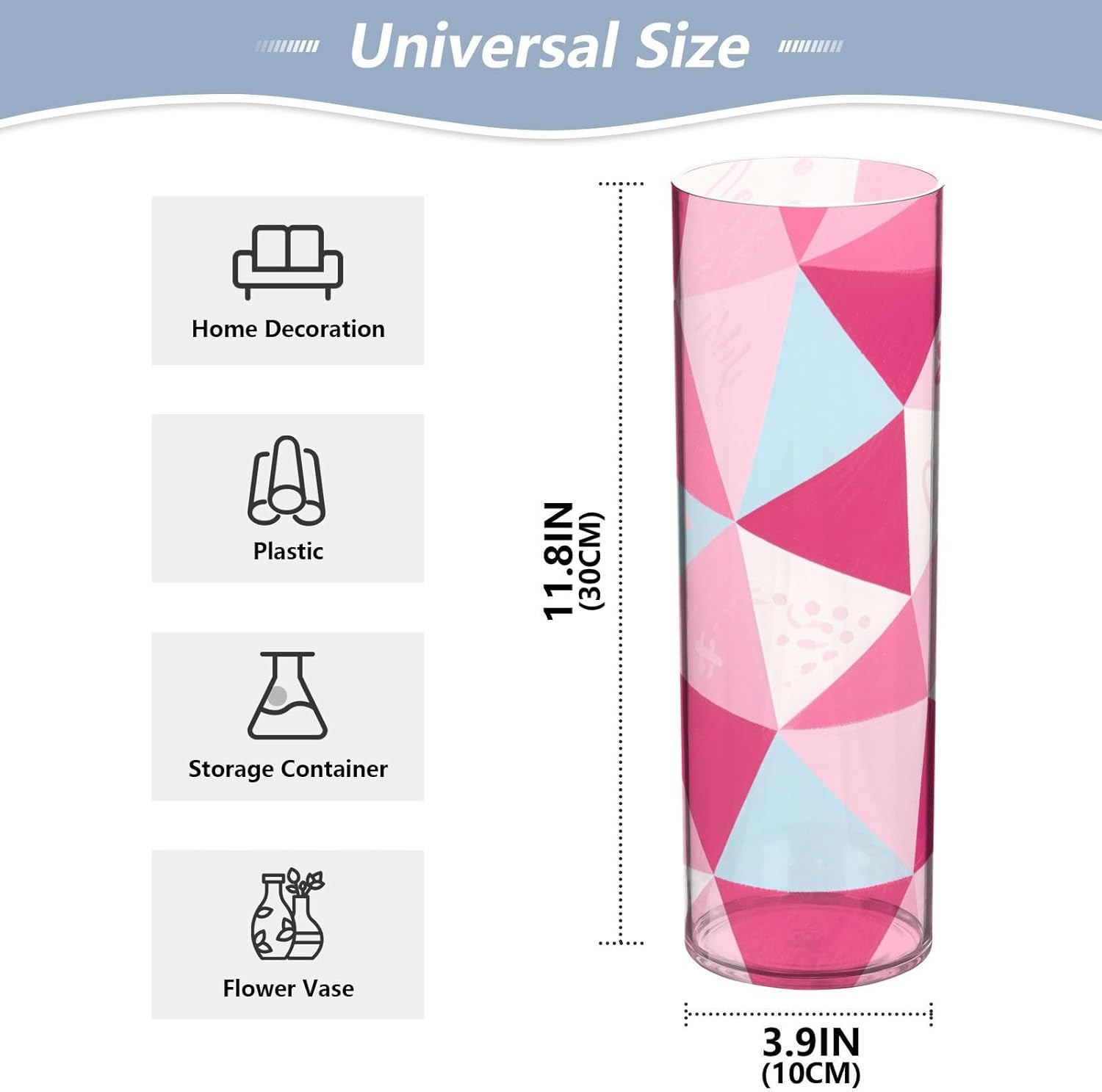 Geometric Peach Heart Diamond Plastic Candle Holder 118x39 Inch