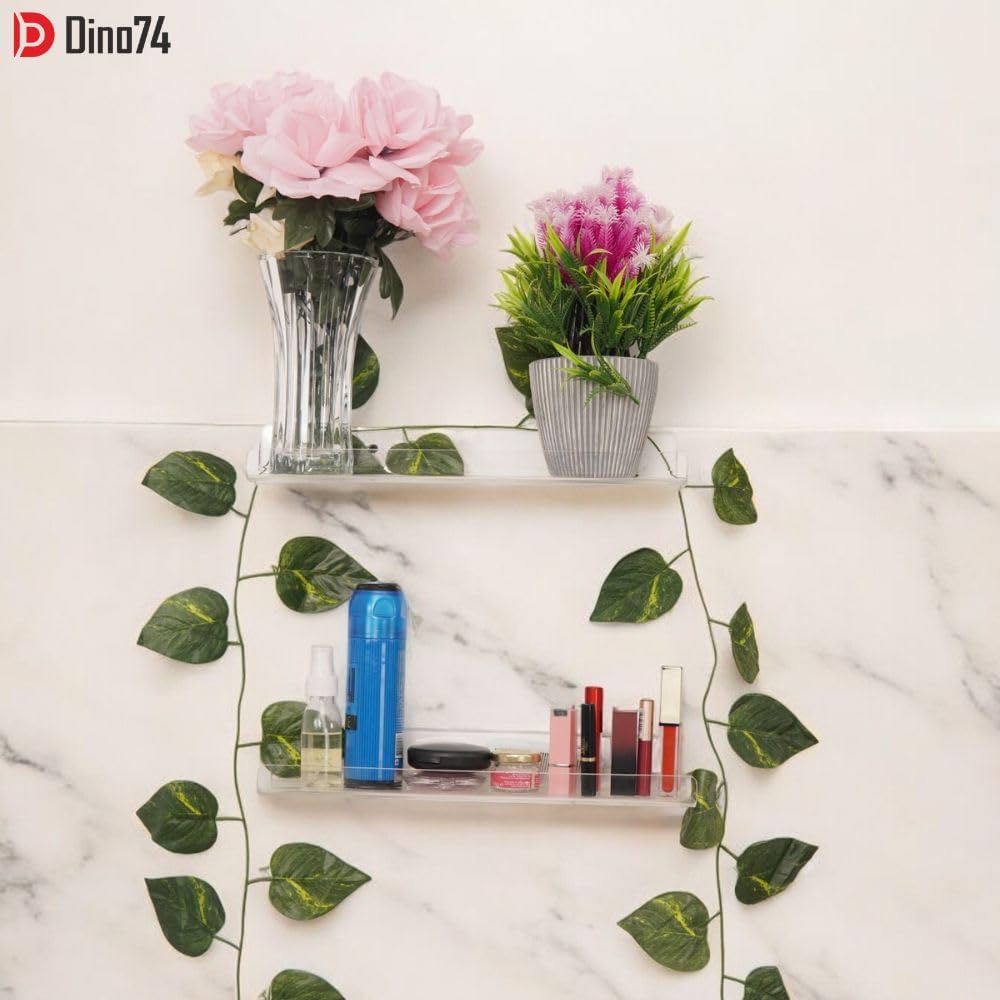 Dino74 Clear Acrylic Shelf Set of 4 Floating Wall Shelves