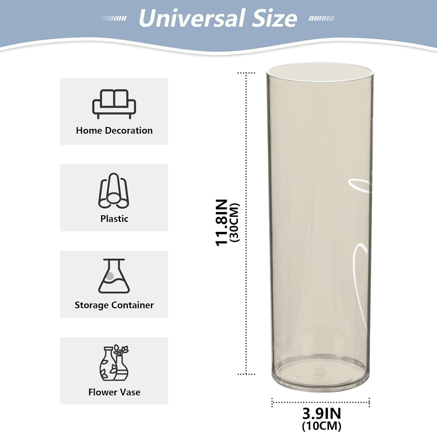 J JOYSAY Custom Beige Light Vase for Centerpieces