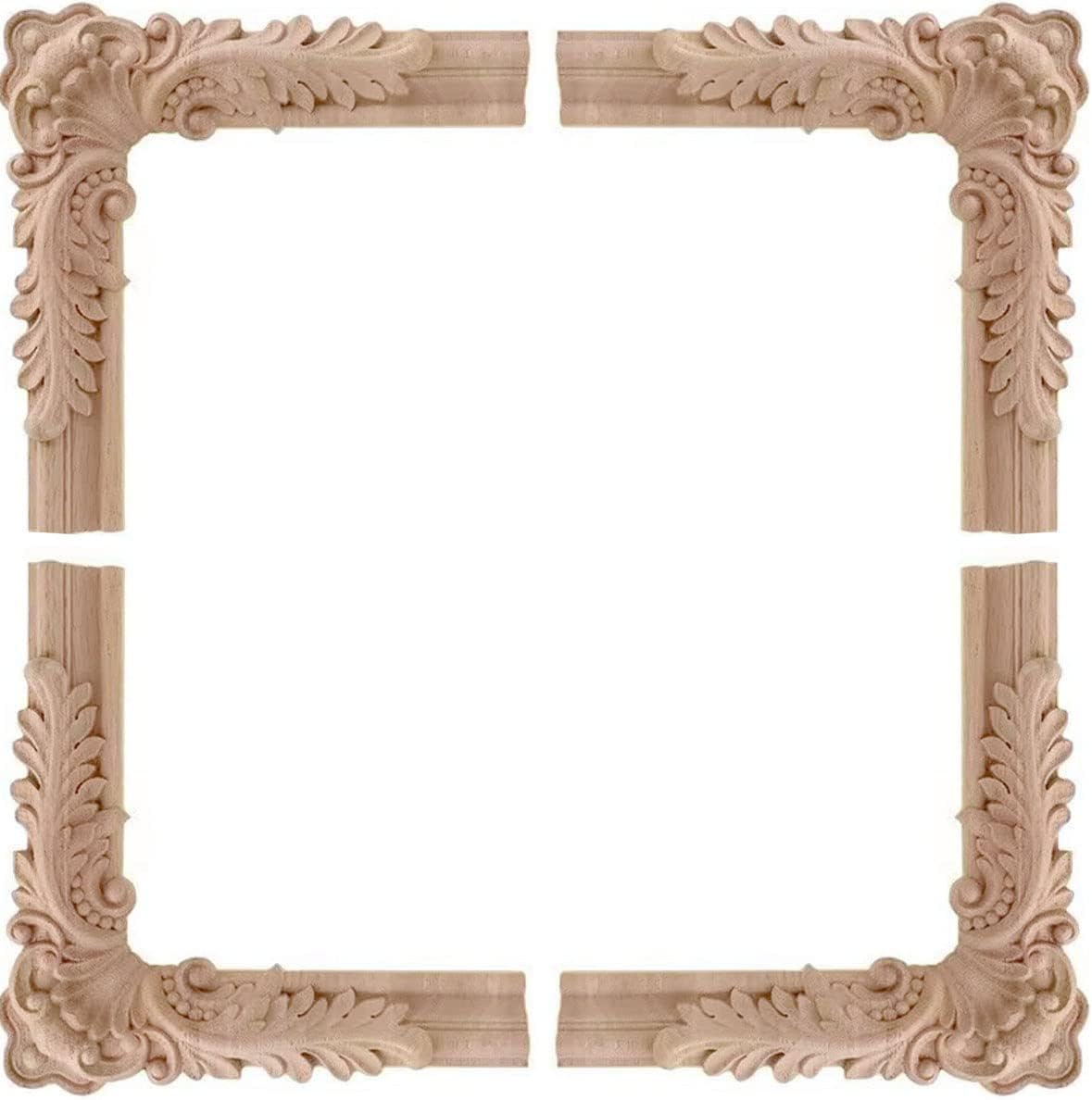4PCS Decorative Wood Carved Corner Appliques 47x47in for Furniture Door Cabinet