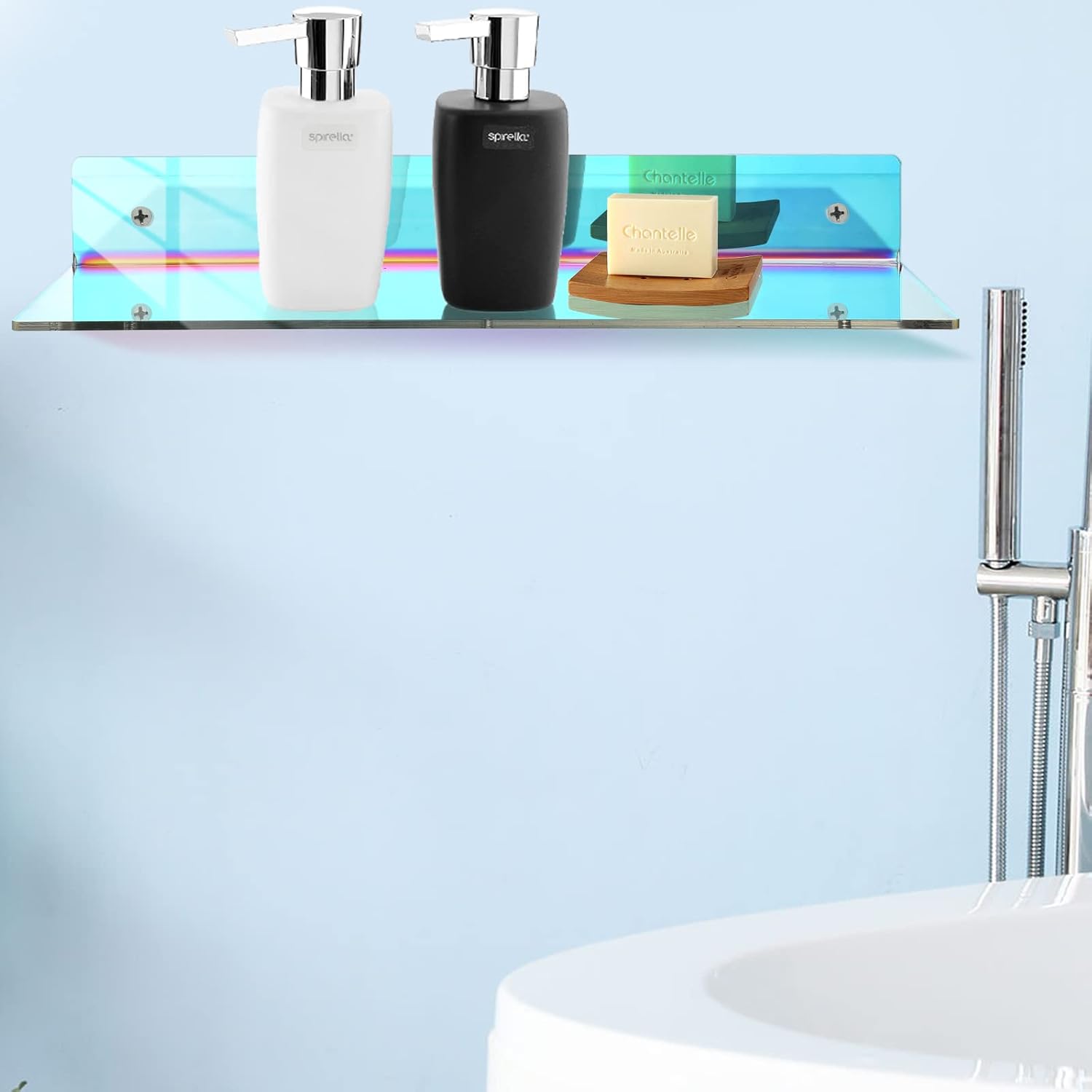 Iridescent Acrylic Floating Shelves 4 Pieces