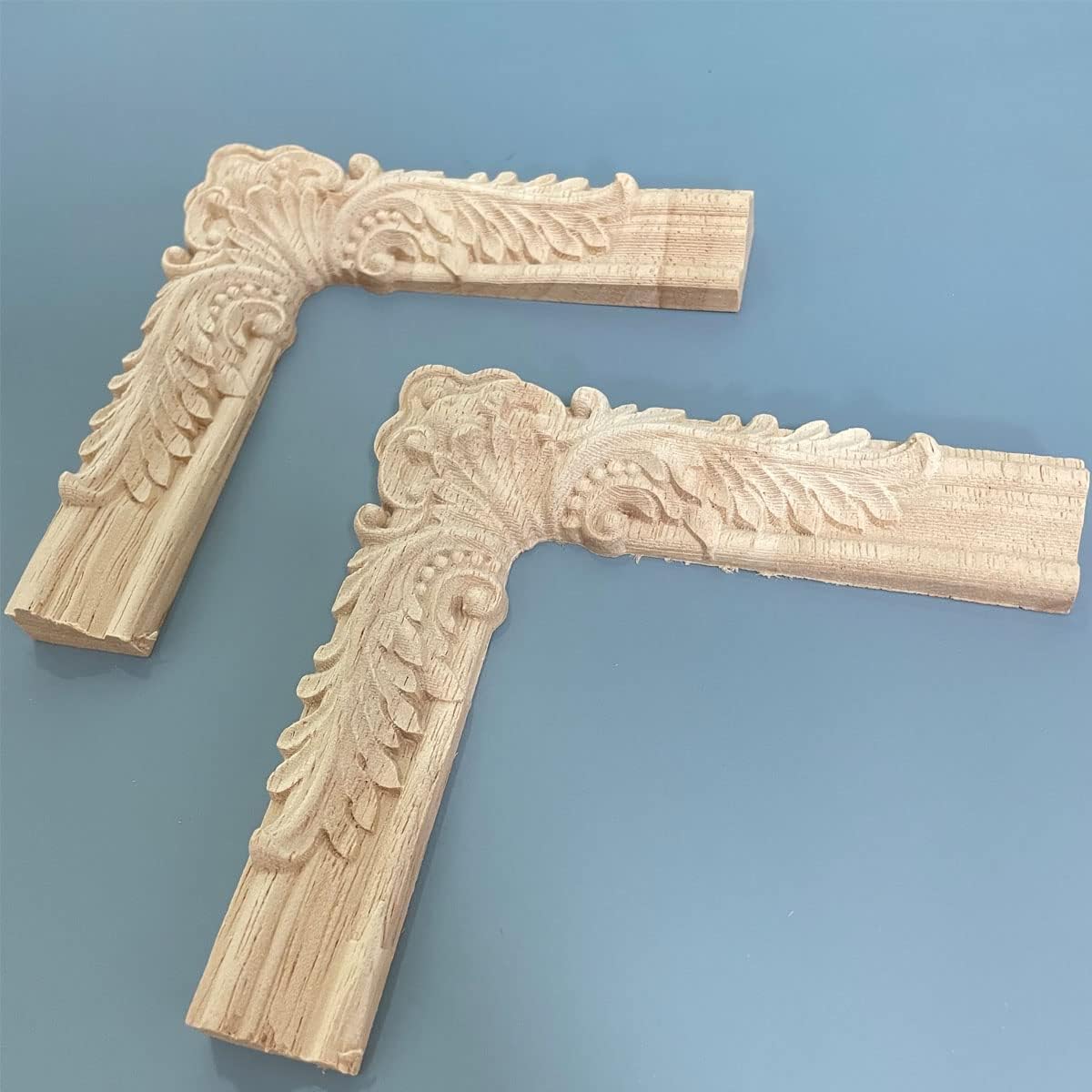 4PCS Decorative Wood Carved Corner Appliques 47x47in for Furniture Door Cabinet