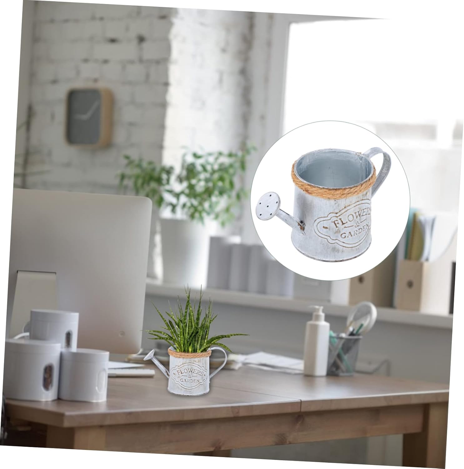 BESPORTBLE 2pcs Retro Iron Flower Bucket Decor Vase