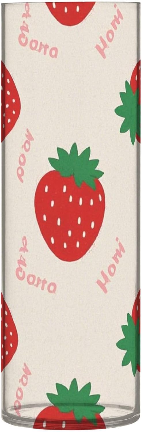 Cute Cartoon Strawberry Beige Plastic Vase 118x39 Inch Decorative