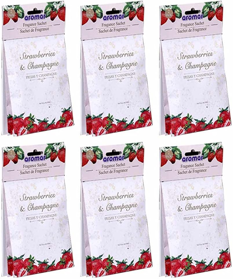 12 Strawberry Champagne Scented Fragrance Sachets Air Freshener