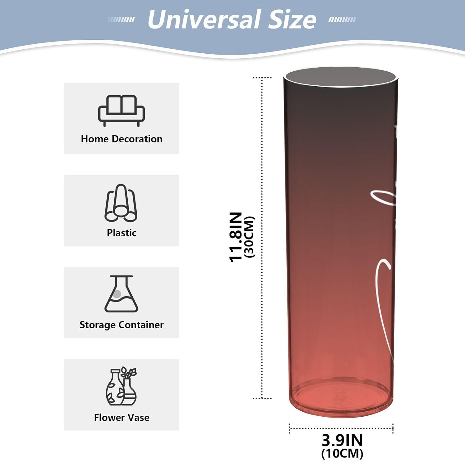 Custom Black Red Gradient Vase for Home Decor