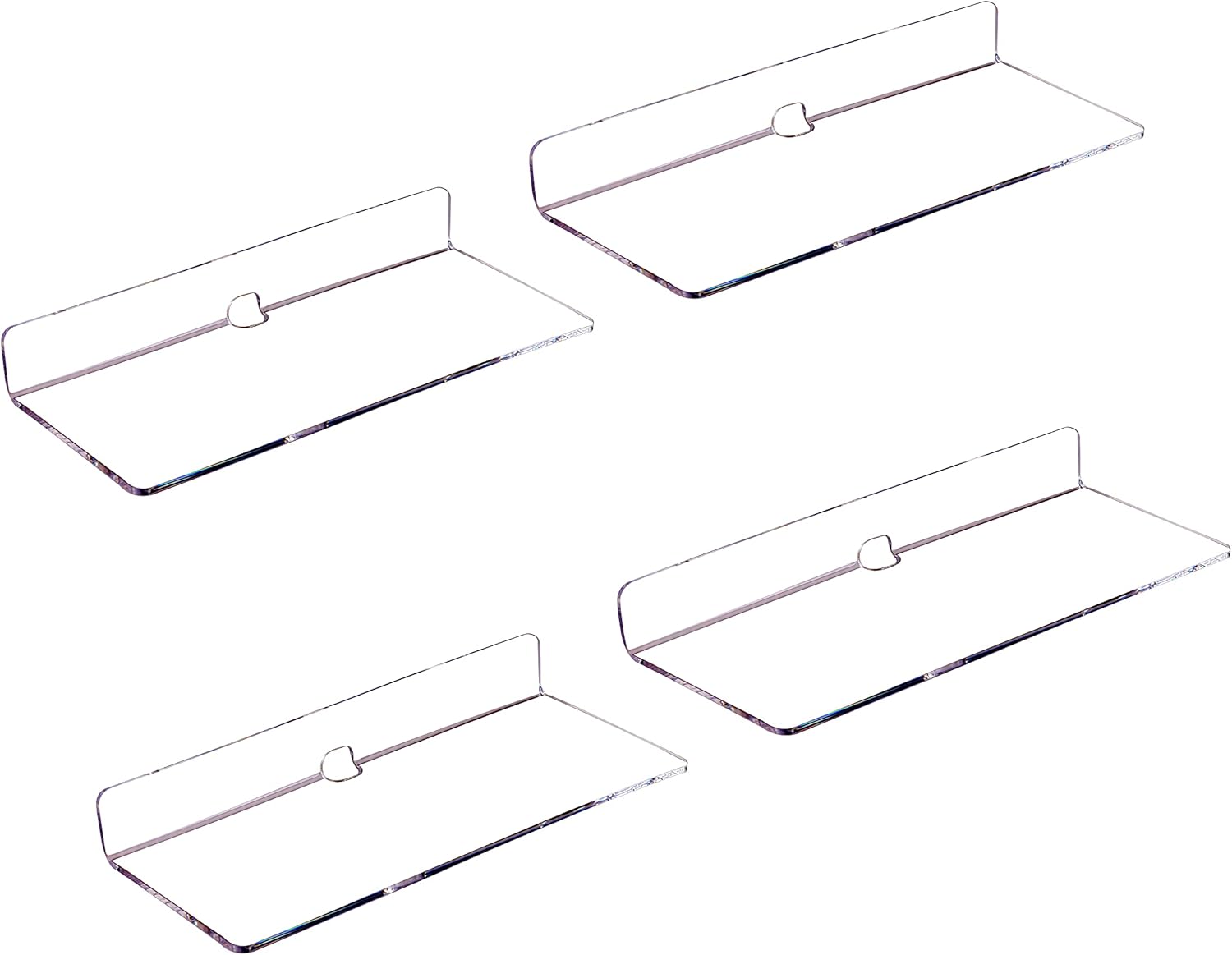 IEEK 4 Piece Clear Acrylic Floating Wall Shelves 9 Inch for Home Decor