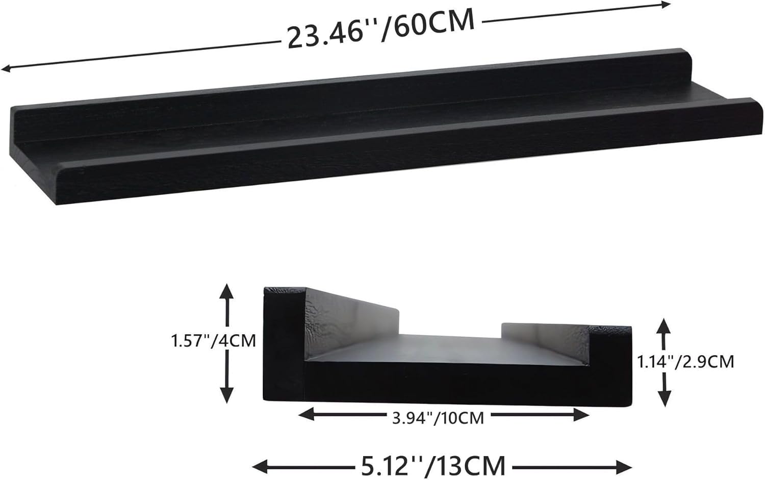 MITREL Picture Shelf with Ledge Set of 4 24 Floating Shelves for Wall Display