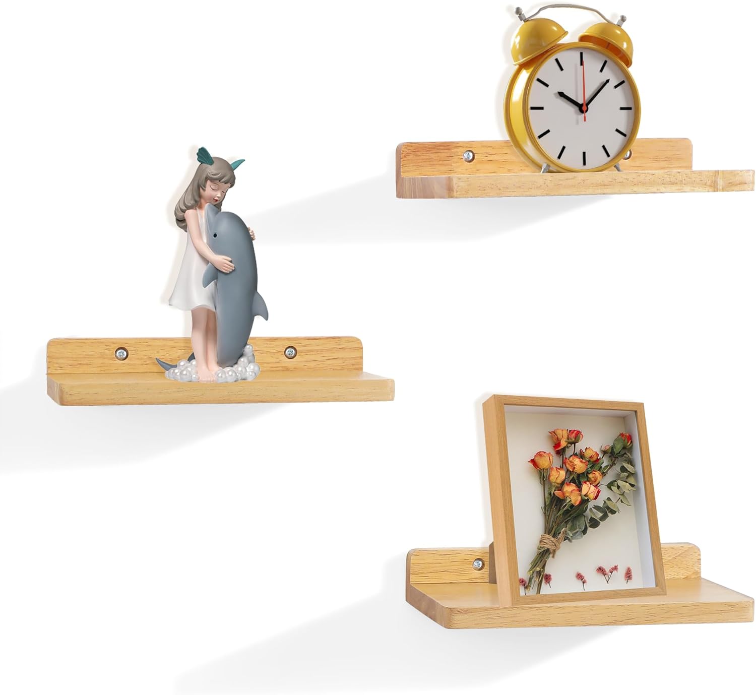 Small Floating Shelves Set of 3 5x85 Inch Wood Wall Decor