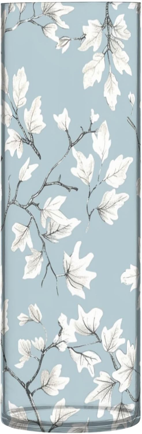 White Oak Leaves Plastic Flower Vase for Home Decor