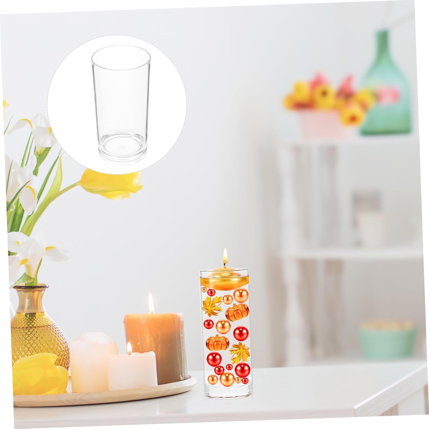 Clear Acrylic Floating Candle Holder for Home and Events