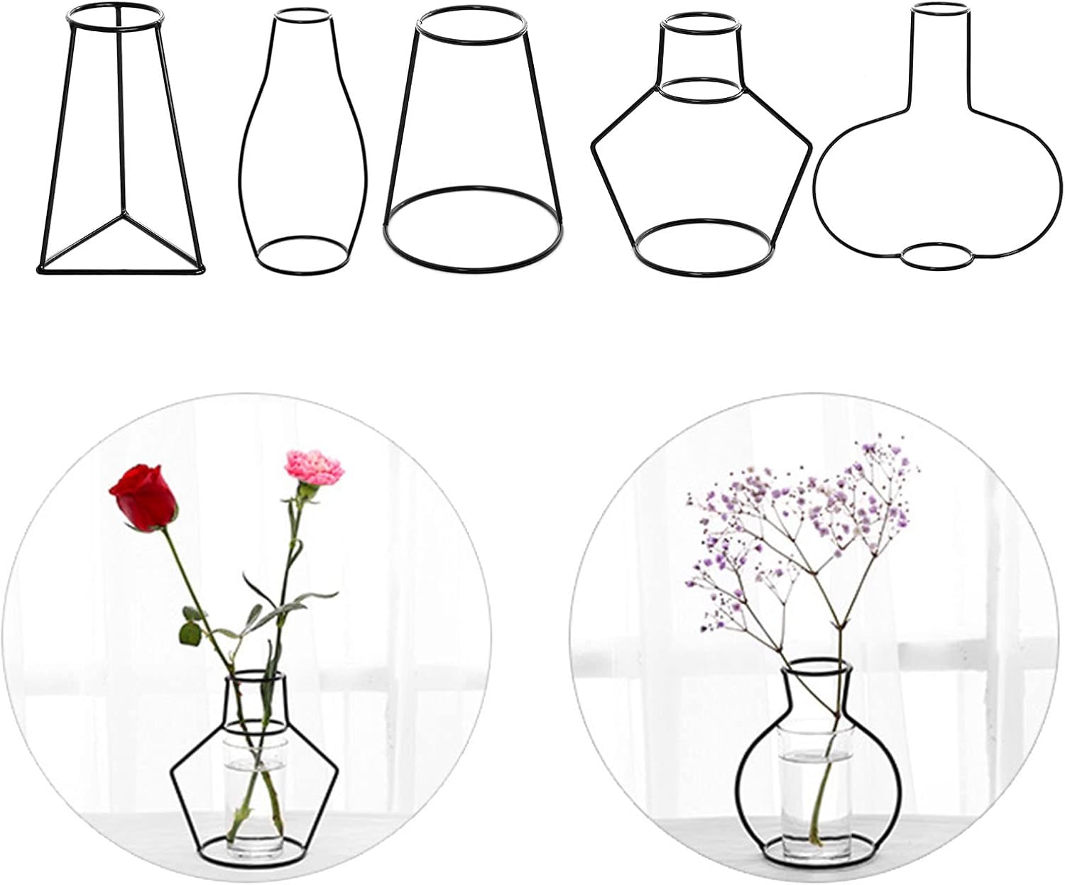 Iron Wire Flower Vase for Home Decor