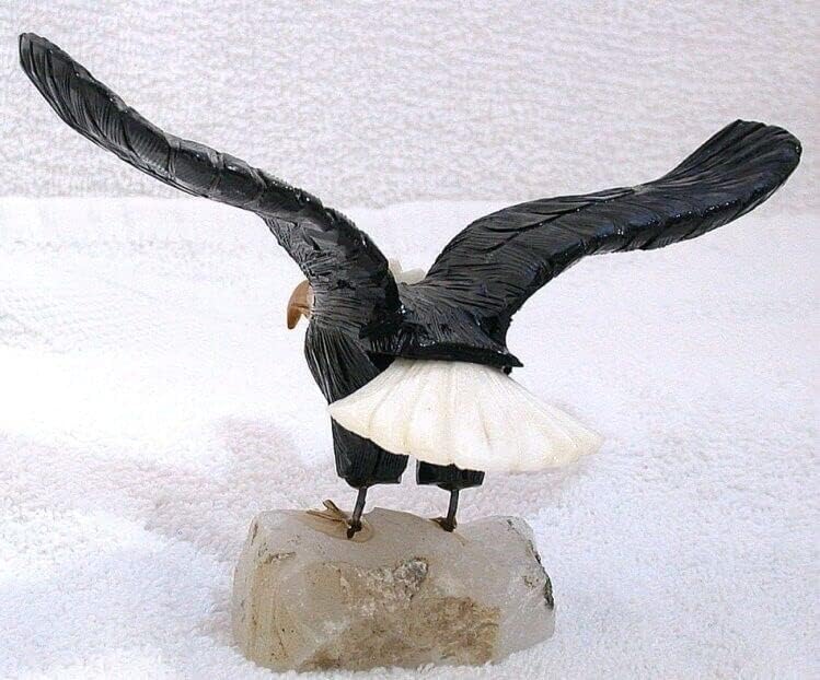 Peruvian Carved Black Onyx Snow Quartz Fountain Stone