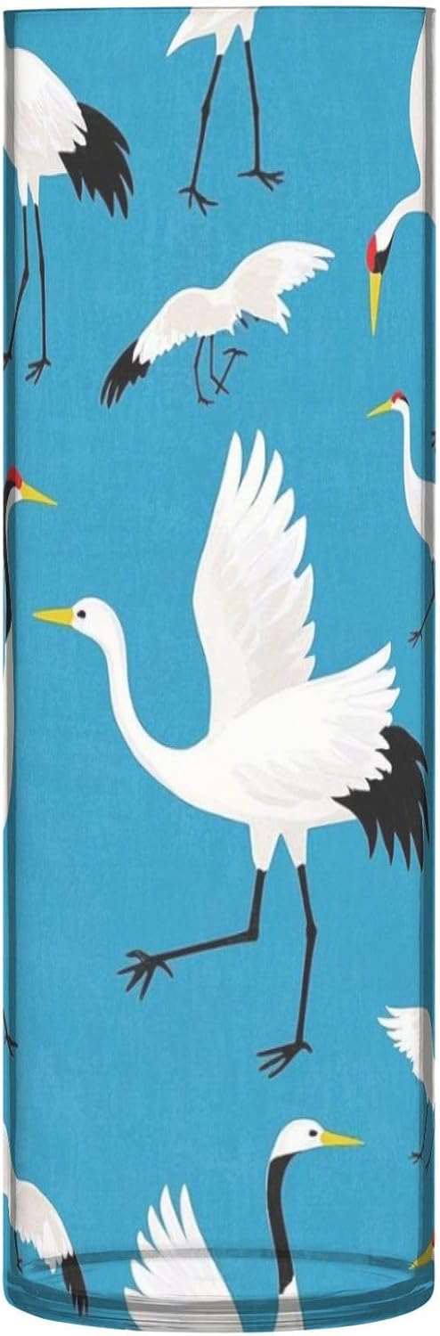 Blue Cartoon Crane Bird Silhouette Plastic Vase 118 x 39 Inch