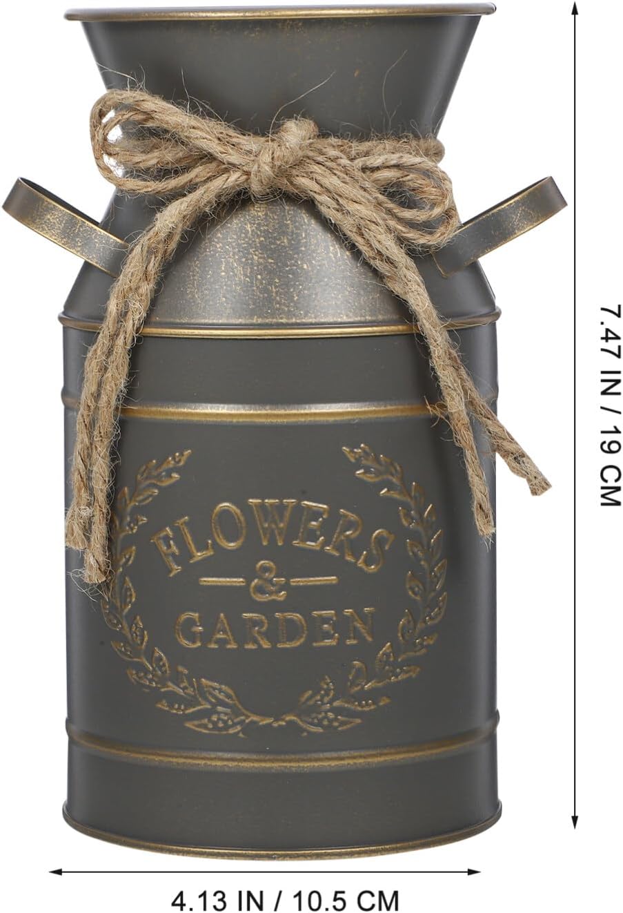 Rustic Galvanized Flower Bucket Vintage Style Decorative Planter Grey Finish