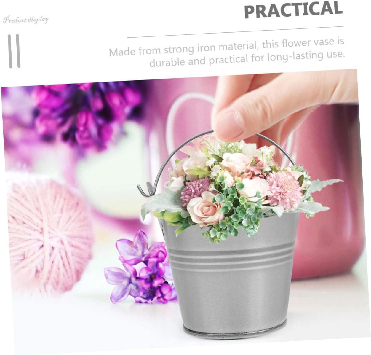 5pcs Vintage Iron Flower Pots for Home Decor and Party Use