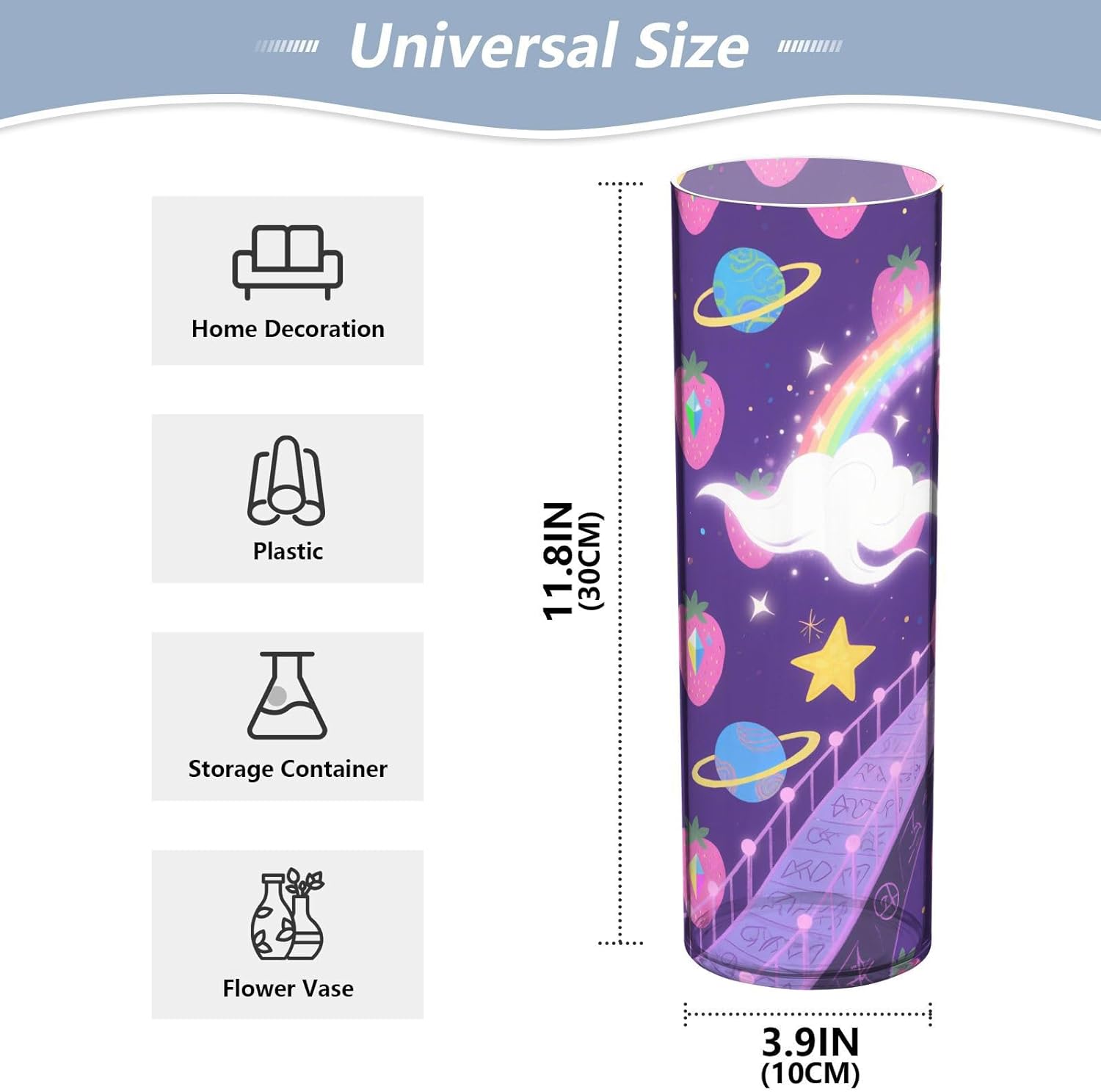 Psychedelic Rainbow Hurricane Vase 118 x 39 Inch