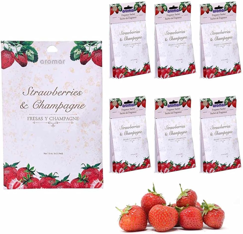 12 Strawberry Champagne Scented Fragrance Sachets Air Freshener