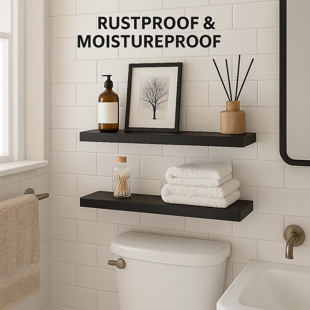 All-Metal Floating Shelves 2 Pack Heavy Duty