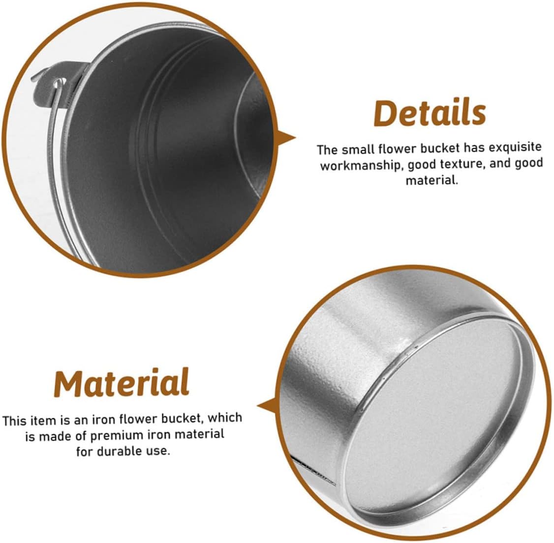 5pcs Vintage Iron Flower Pots for Home Decor and Party Use