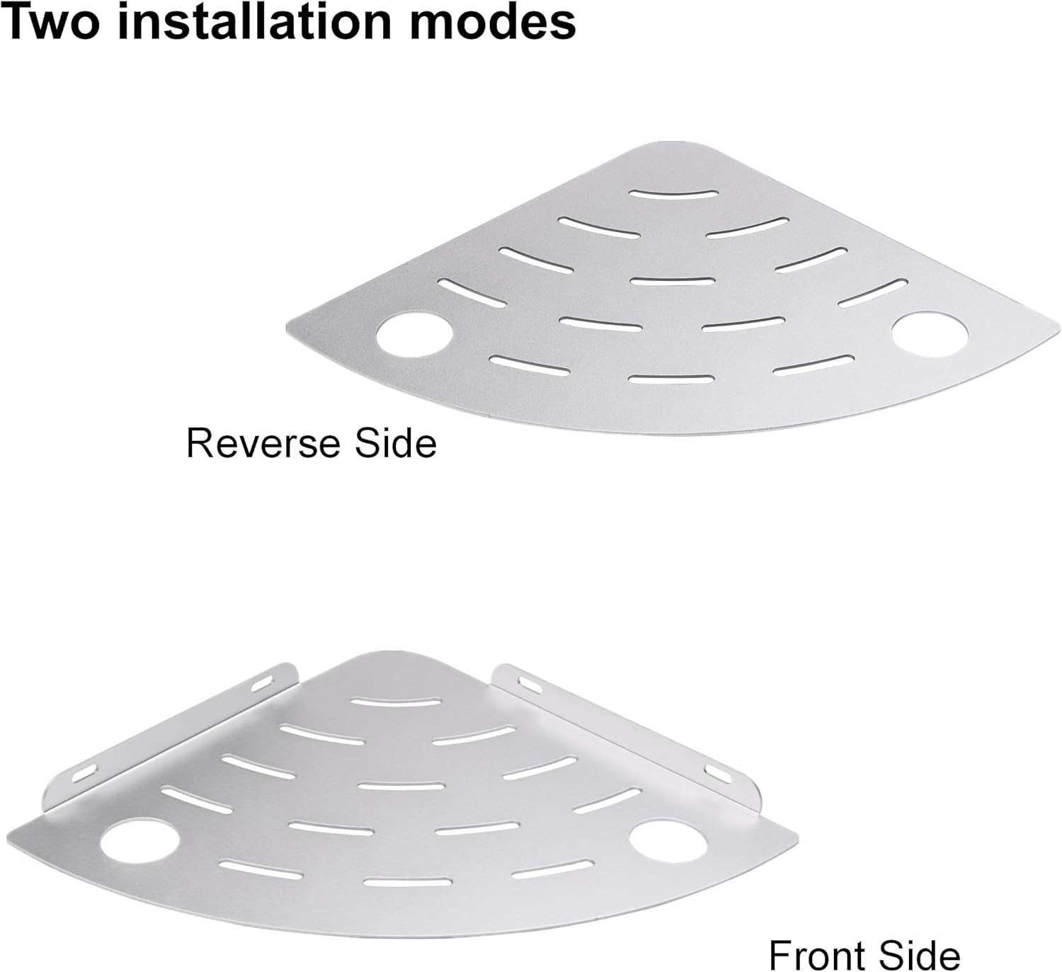 NUTNAPH Corner Shower Shelf Wall Mount Metal Floating Shelf Silver 1 Pcs