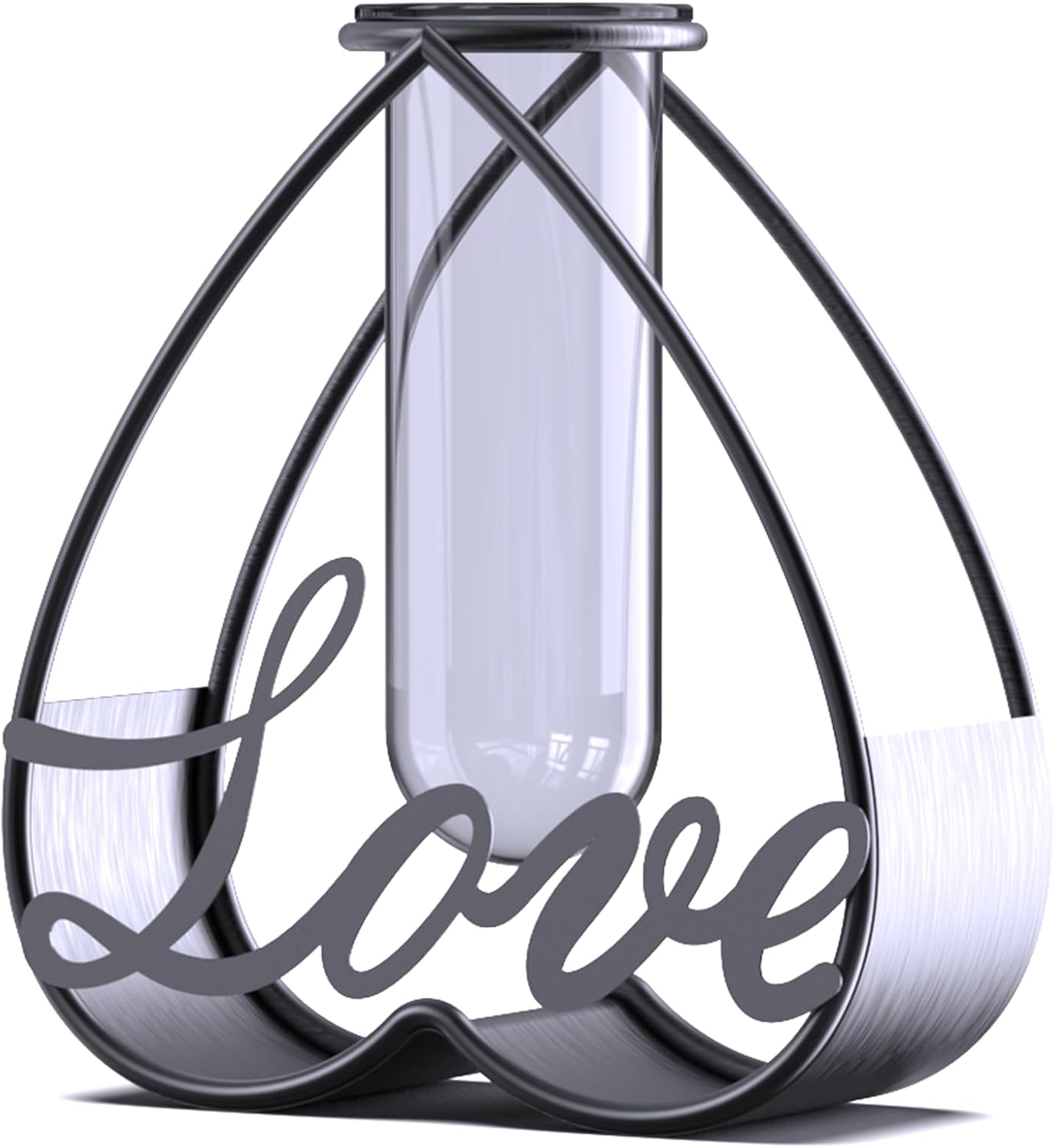 SofLiv Heart Shaped Metal Flower Vase with Frame