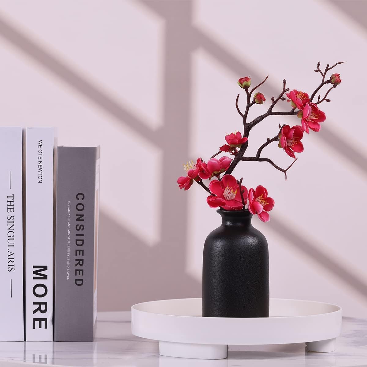 6 Pack Matte Black Ceramic Bud Vases 5 Inch Modern Boho Mini Vases for Flowers Pampas Grass or Dried Stems