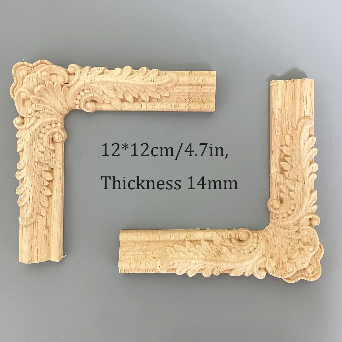 4PCS Decorative Wood Carved Corner Appliques 47x47in for Furniture Door Cabinet