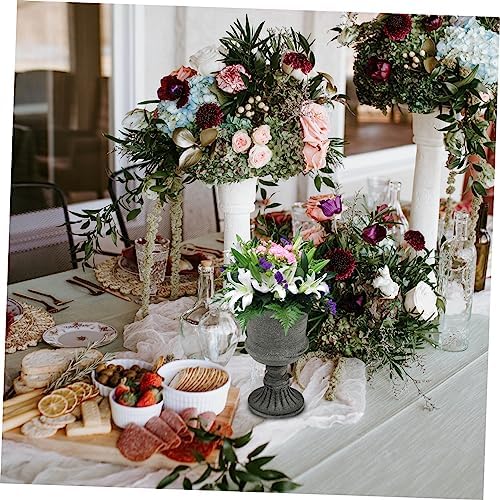 Wakauto Vintage Gray Metal Flower Vase for Wedding Home Decor