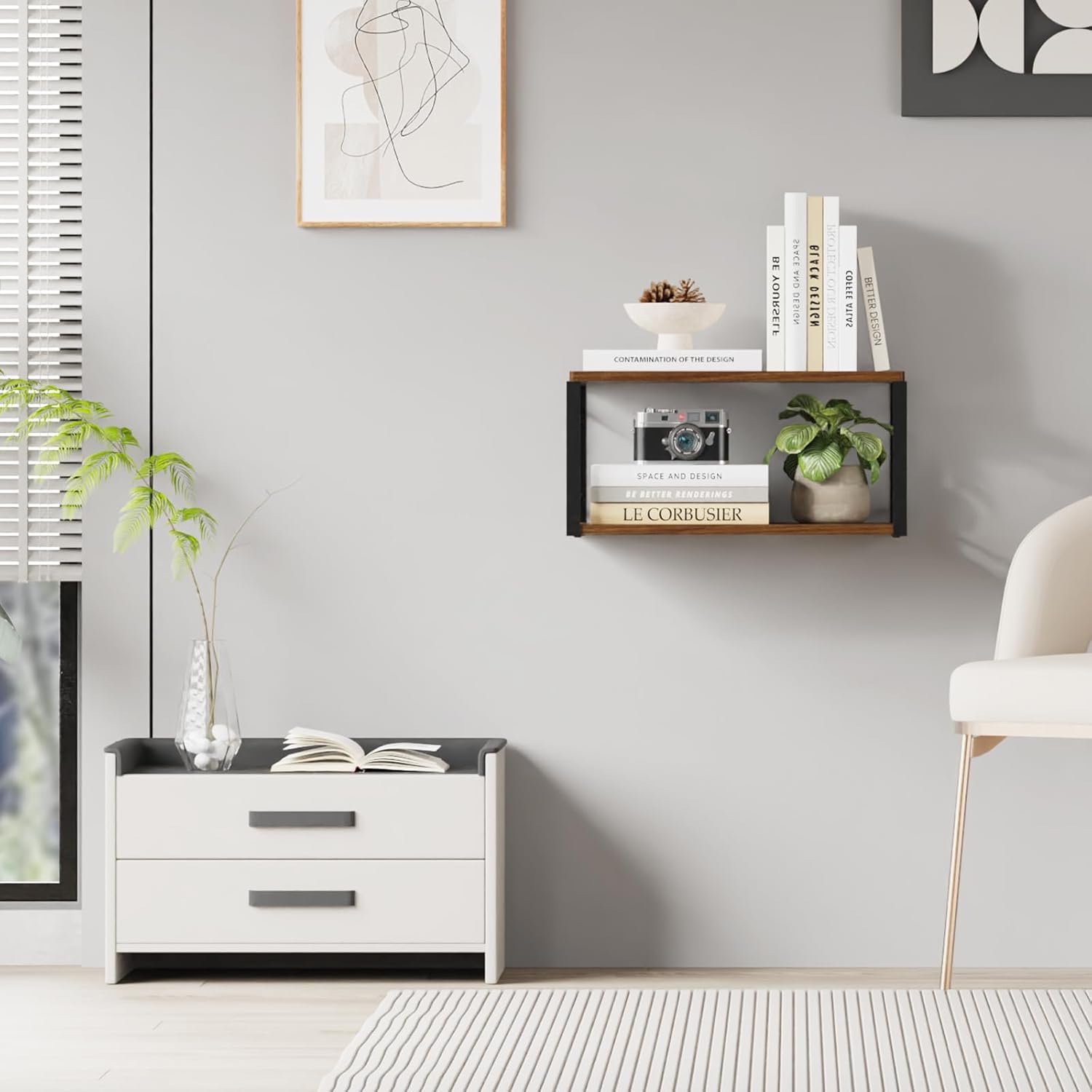 Floating Nightstand Set of 2 with Storage