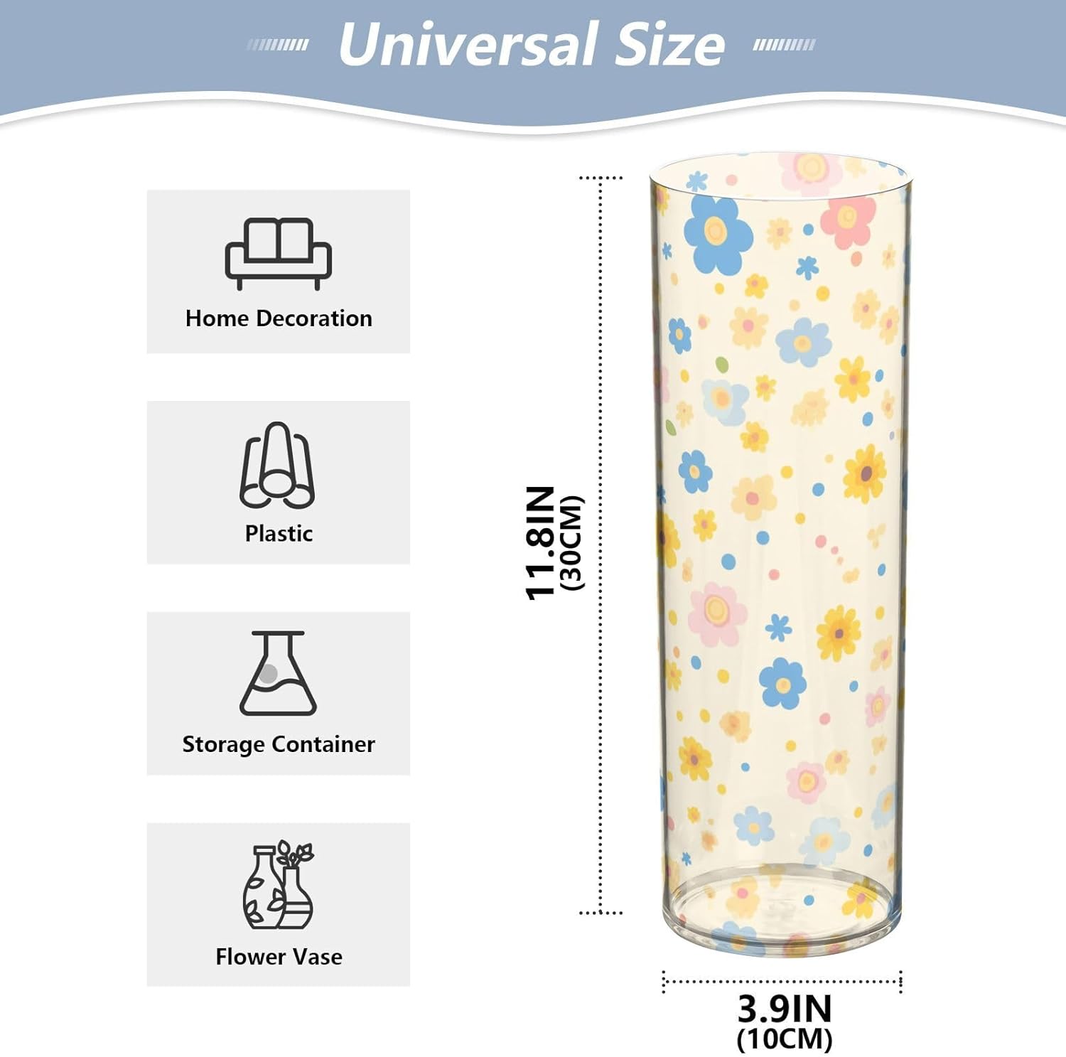 Polka Dot Vase with Purple Yellow Pattern
