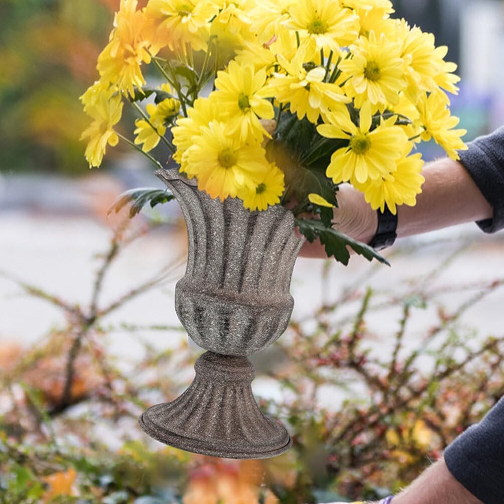Luxshiny Cemetery Vase Iron Flower Holder for Graves