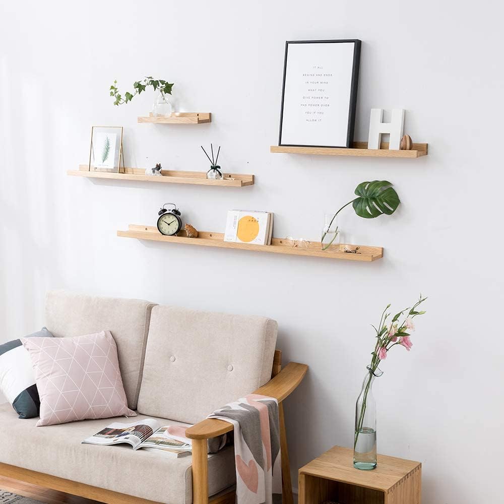 HOMWOO 12 Inch Walnut Floating Wall Shelf